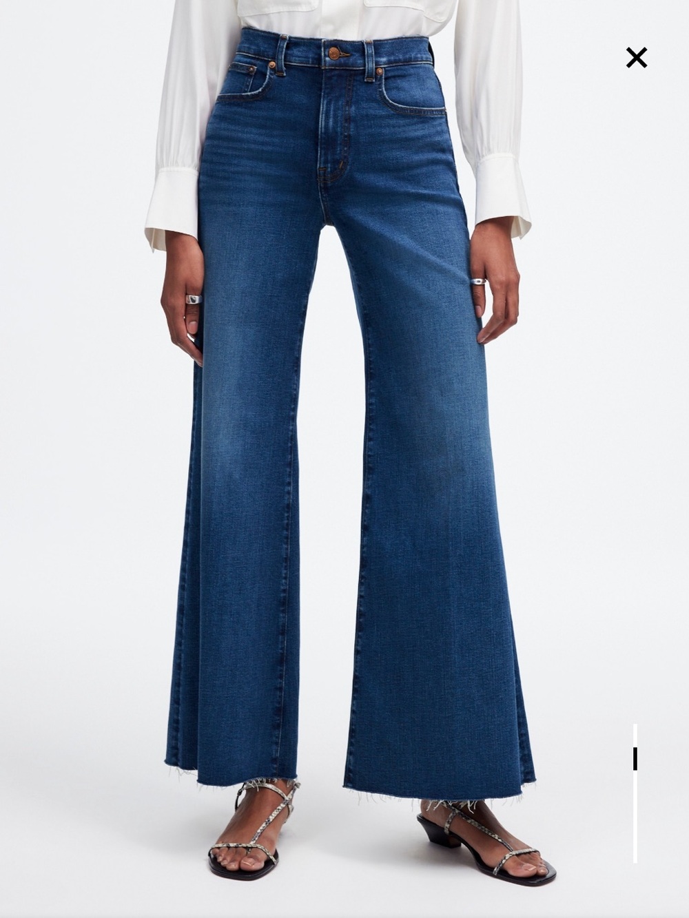 Madewell Deep Indigo High-Rise Wide Leg Jeans